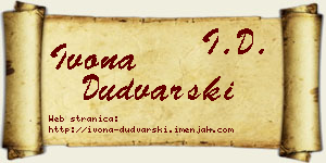 Ivona Dudvarski vizit kartica